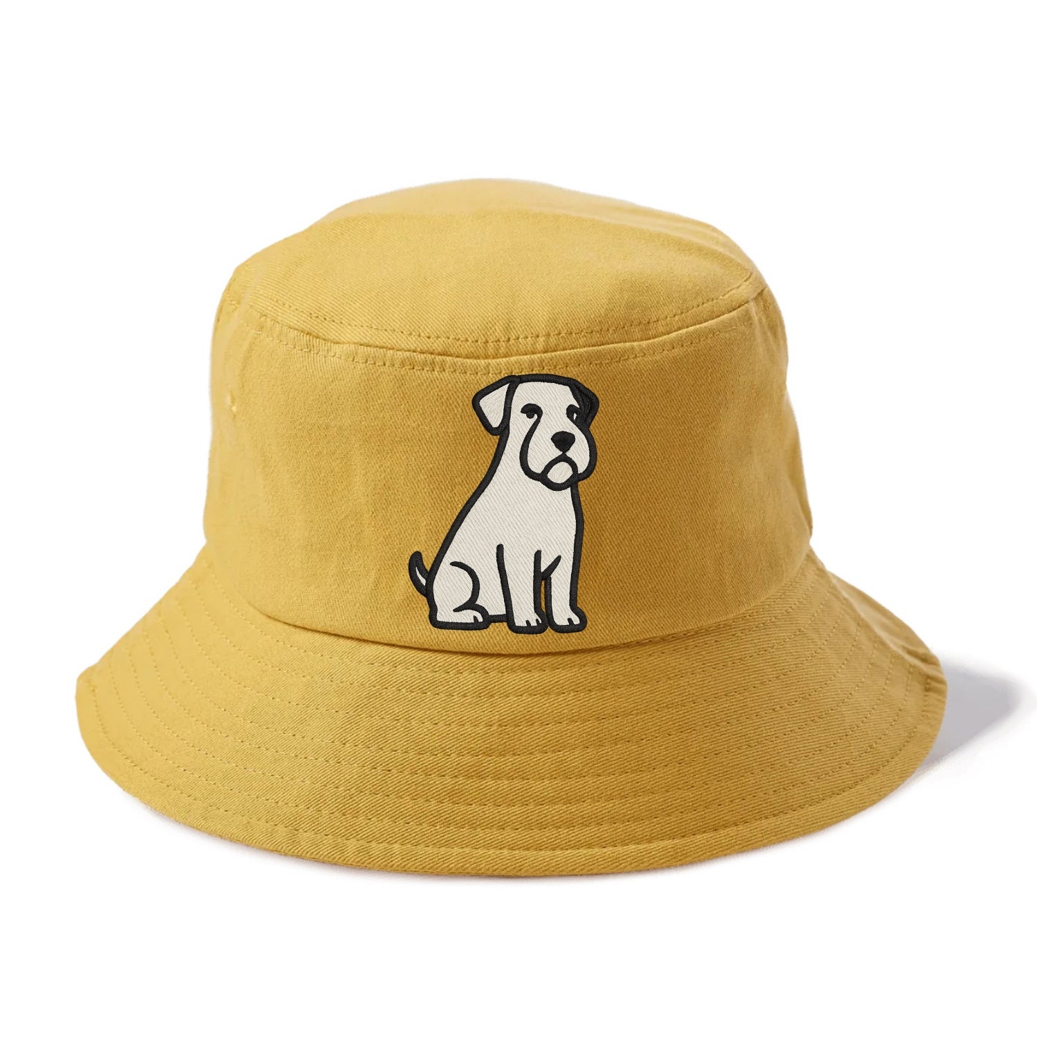 Sealyham Terrier White Sitting Pose Bucket Hat - Golden Harvest(Yellow)