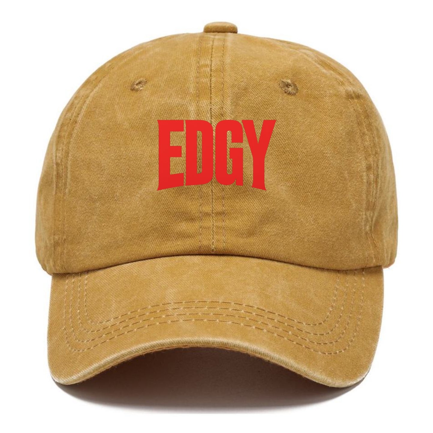 Bold typography design - "EDGY" - pushing boundaries, unconventional - Classic Cap - Golden Harvest(Yellow)