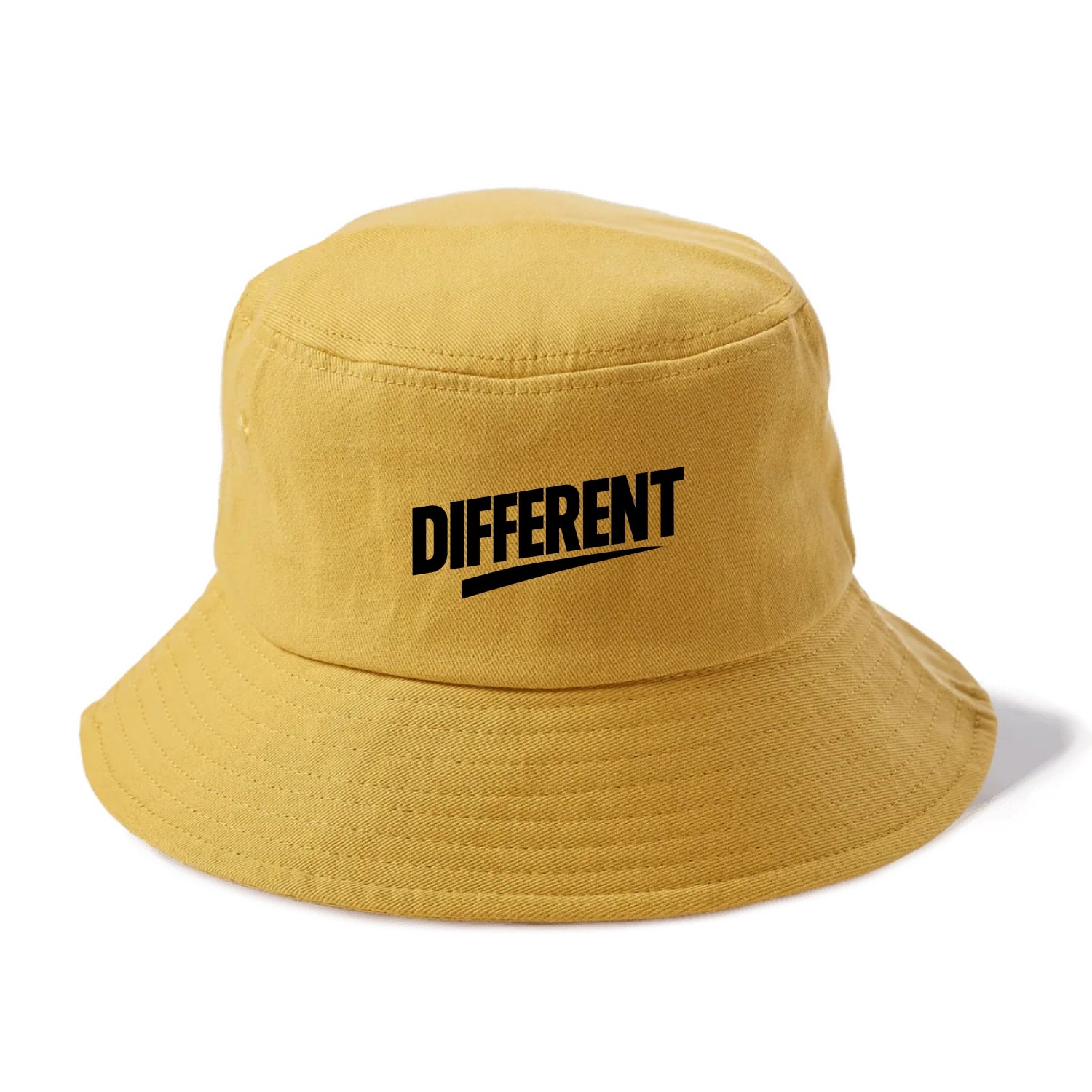 Bold typography design - "DIFFERENT" - standing out, not following crowd - Bucket Hat - Golden Harvest(Yellow)