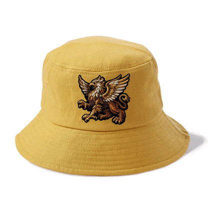 GRIFFIN BEAST - lion eagle hybrid in gold and brown , heraldic - Bucket Hat - Golden Harvest(Yellow)