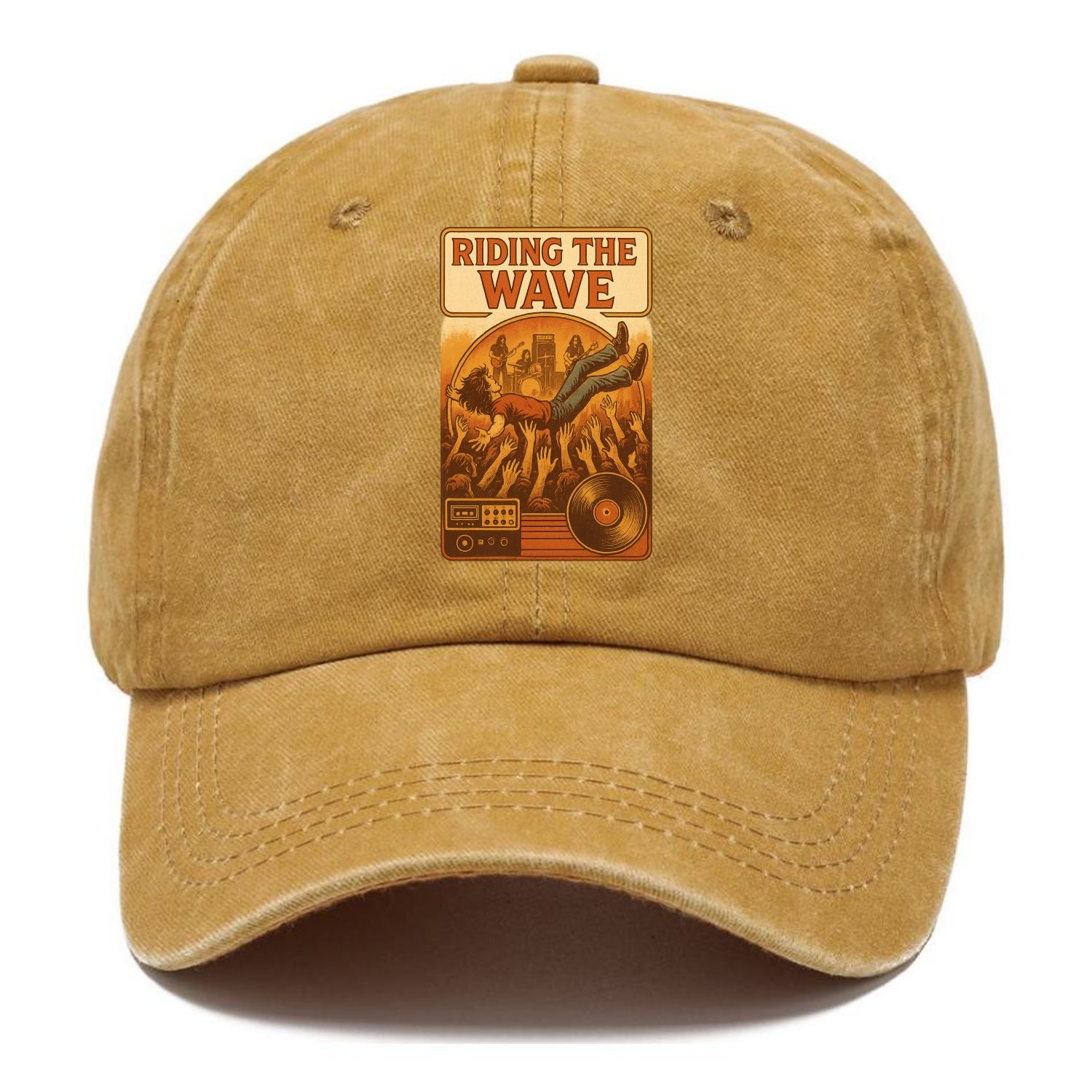 Crowd surfing at packed concert - "Riding the Wave" - concert energy - Classic Cap - Golden Harvest(Yellow)