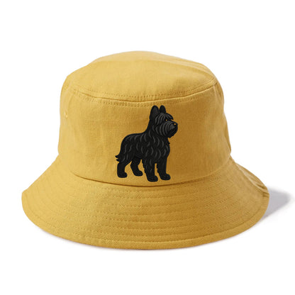Briard - Black wavy coat embroidered herding pose - Bucket Hat - Golden Harvest(Yellow)