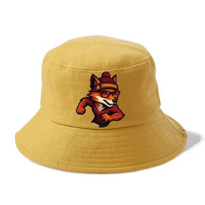 Washington Fox wearing Commanders beanie with Capitol patch and wayfarer sunglasses - Bucket Hat - Golden Harvest(Yellow)