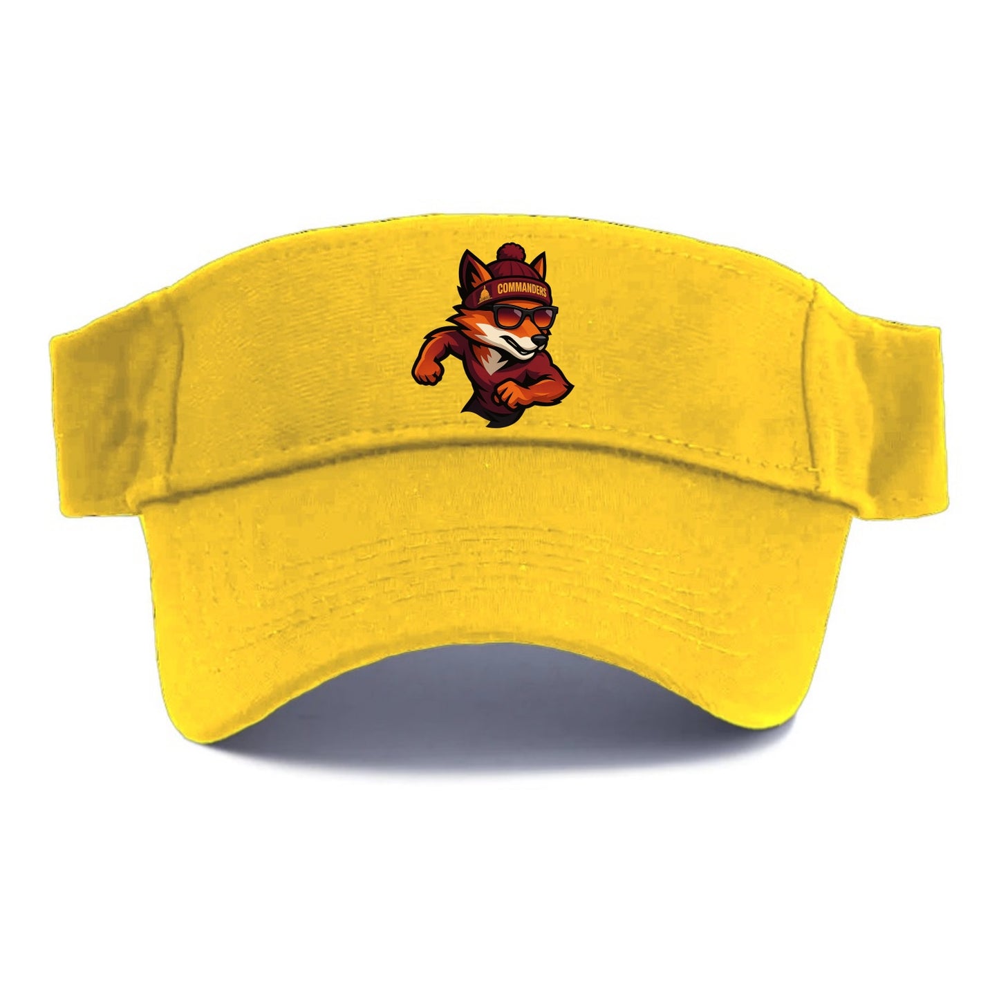 Washington Fox wearing Commanders beanie with Capitol patch and wayfarer sunglasses - Visor - Golden Harvest(Yellow)