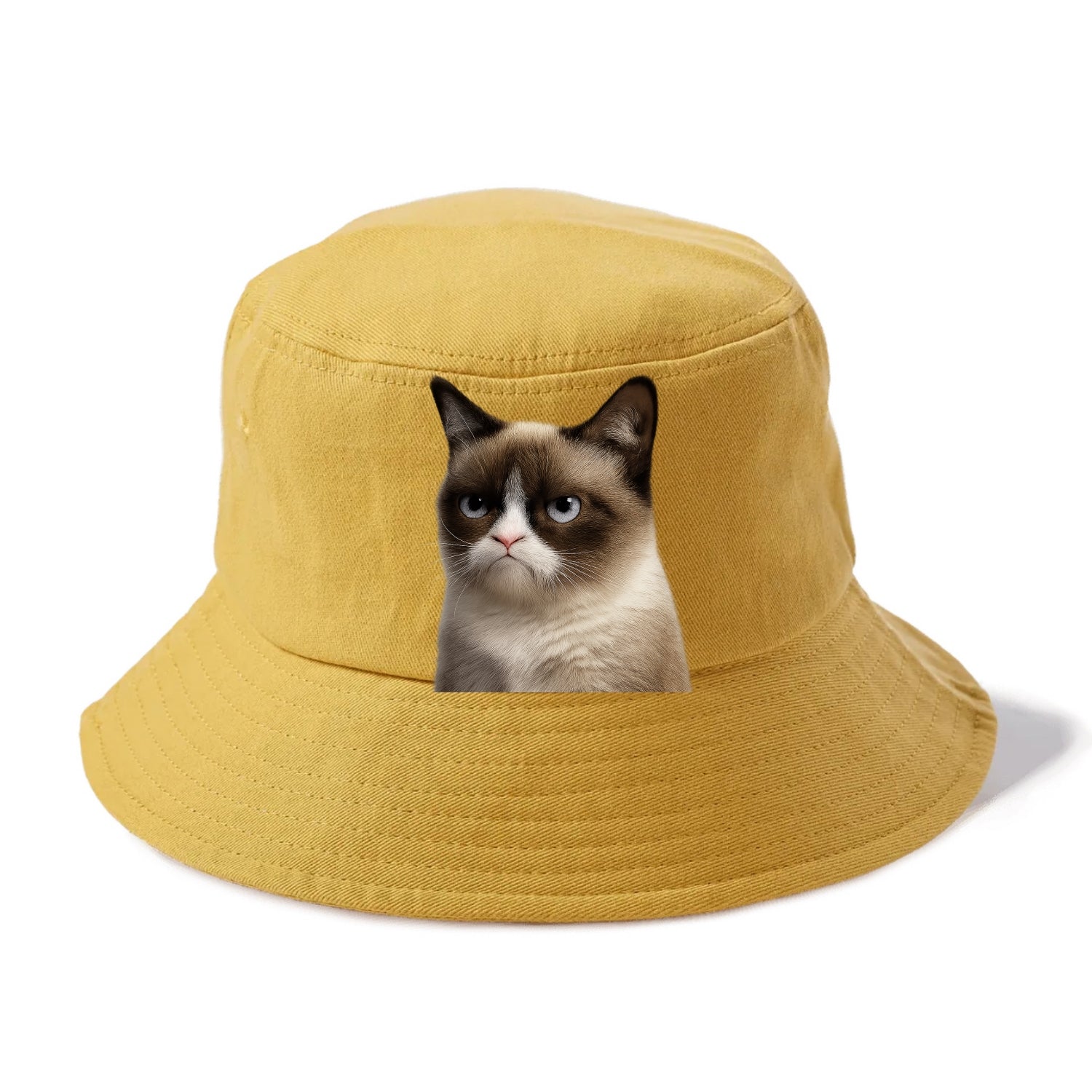 Grumpy Cat Expression  - Bucket Hat - Golden Harvest(Yellow)
