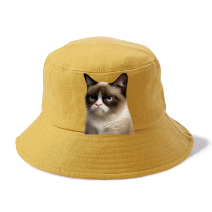 Grumpy Cat Expression  - Bucket Hat - Golden Harvest(Yellow)