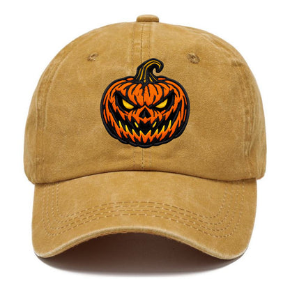 HALLOWEEN PUMPKIN - jack o lantern in orange and black , spooky - Classic Cap - Golden Harvest(Yellow)