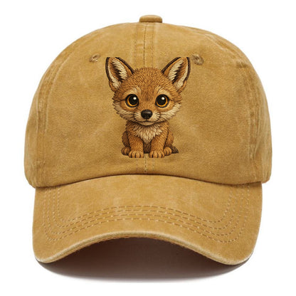 Baby Coyote Pup - tan fur, large ears, golden eyes, front-facing, clever baby - Classic Cap - Golden Harvest(Yellow)