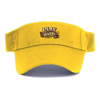 Bold typography design - "PLAY HARD" - giving your all, full effort - Visor - Golden Harvest(Yellow)