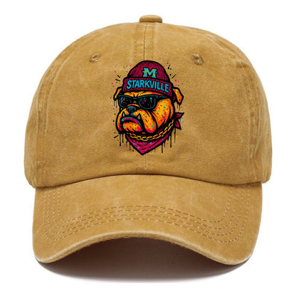 Starkville Bulldog wearing Mississippi State beanie with M patch - Classic Cap - Golden Harvest(Yellow)