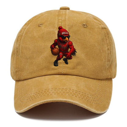 Windy City Hawk wearing Bulls beanie with six rings patch and wayfarer sunglasses - Classic Cap - Golden Harvest(Yellow)