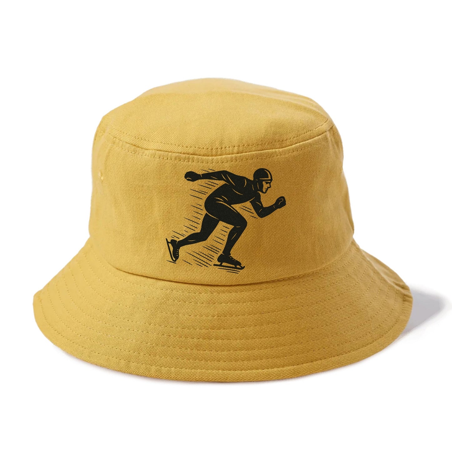 Speed skater in racing crouch - Bucket Hat - Golden Harvest(Yellow)