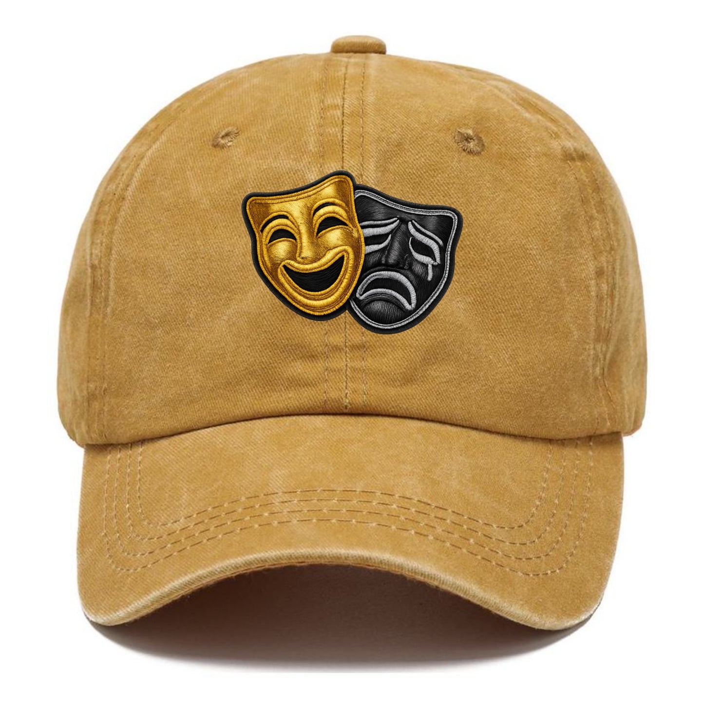 BROADWAY MASKS - comedy tragedy masks in gold and black , theater - Classic Cap - Golden Harvest(Yellow)