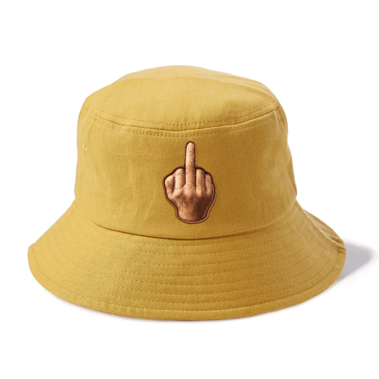 MIDDLE FINGER - hand gesture in skin tone , attitude - Bucket Hat - Golden Harvest(Yellow)