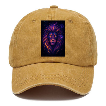Regal lion with mane made of electric currents, neon yellow and hot pink energy - Classic Cap - Golden Harvest(Yellow)