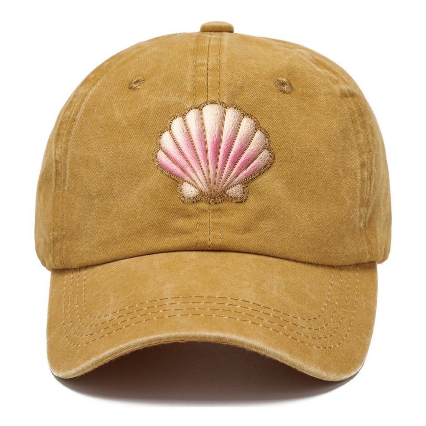 SEASHELL SCALLOP - scallop shell in cream and pink , beach - Classic Cap - Golden Harvest(Yellow)
