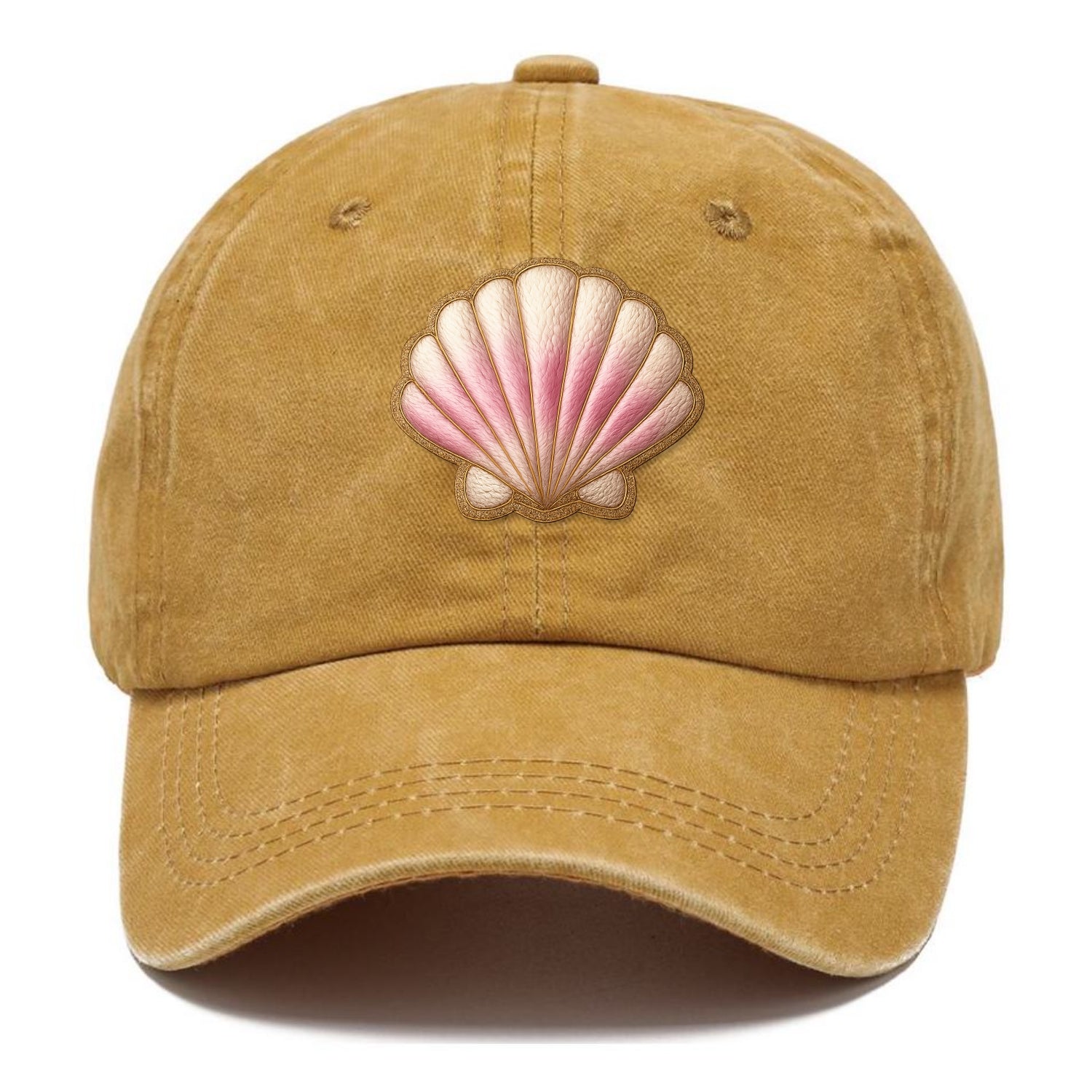 SEASHELL SCALLOP - scallop shell in cream and pink , beach - Classic Cap - Golden Harvest(Yellow)