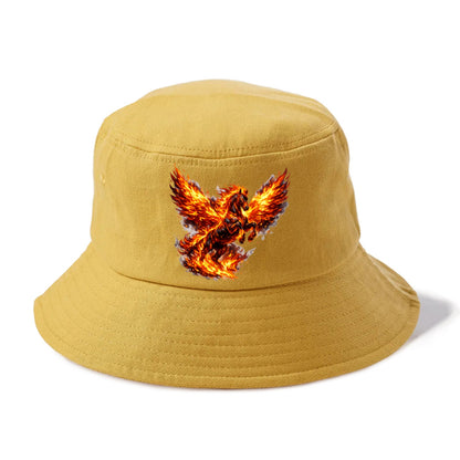 PHOENIX FIRE HORSE | Horse emerging from flames like phoenix | Rebirth transformation - Bucket Hat - Golden Harvest(Yellow)