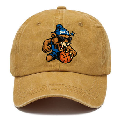Florida Panther wearing Magic beanie with star wand patch and wayfarer sunglasses - Classic Cap - Golden Harvest(Yellow)
