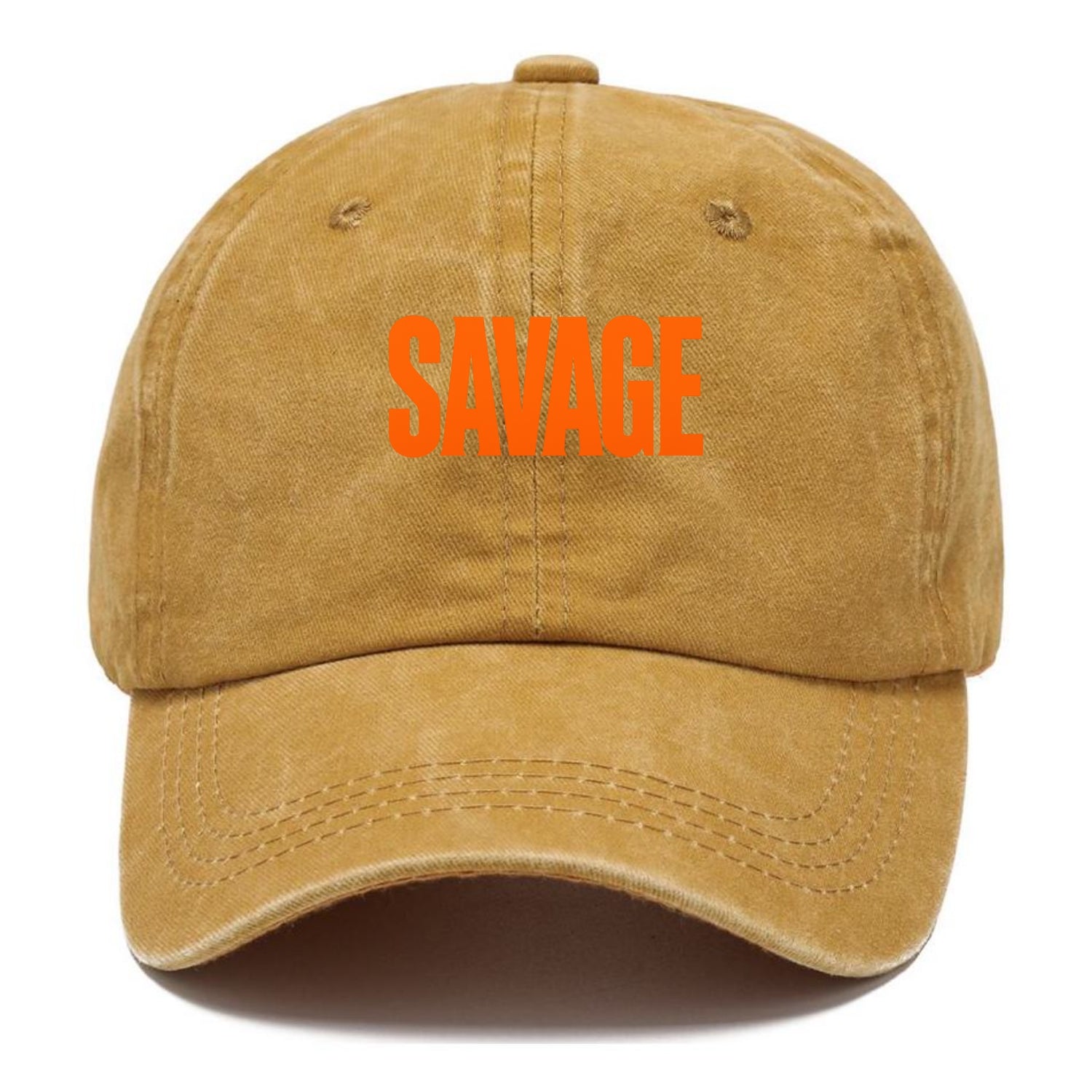 Bold typography design - "SAVAGE" - fierce attitude, taking no prisoners - Classic Cap - Golden Harvest(Yellow)