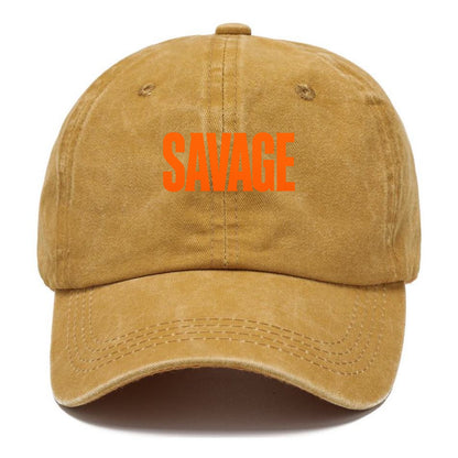 Bold typography design - "SAVAGE" - fierce attitude, taking no prisoners - Classic Cap - Golden Harvest(Yellow)