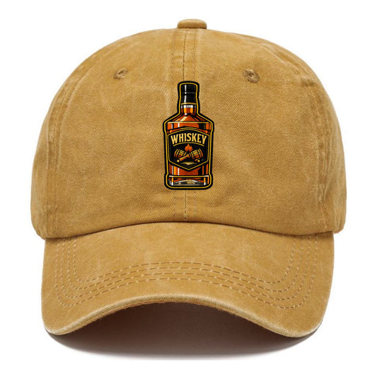 WHISKEY BOTTLE - bourbon bottle in amber and gold , spirits connoisseur - Classic Cap - Golden Harvest(Yellow)
