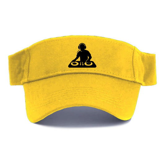 DJ with turntables and headphones - Visor - Golden Harvest(Yellow)