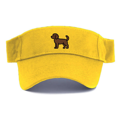 Labradoodle - Chocolate curly flat side profile - Visor - Golden Harvest(Yellow)