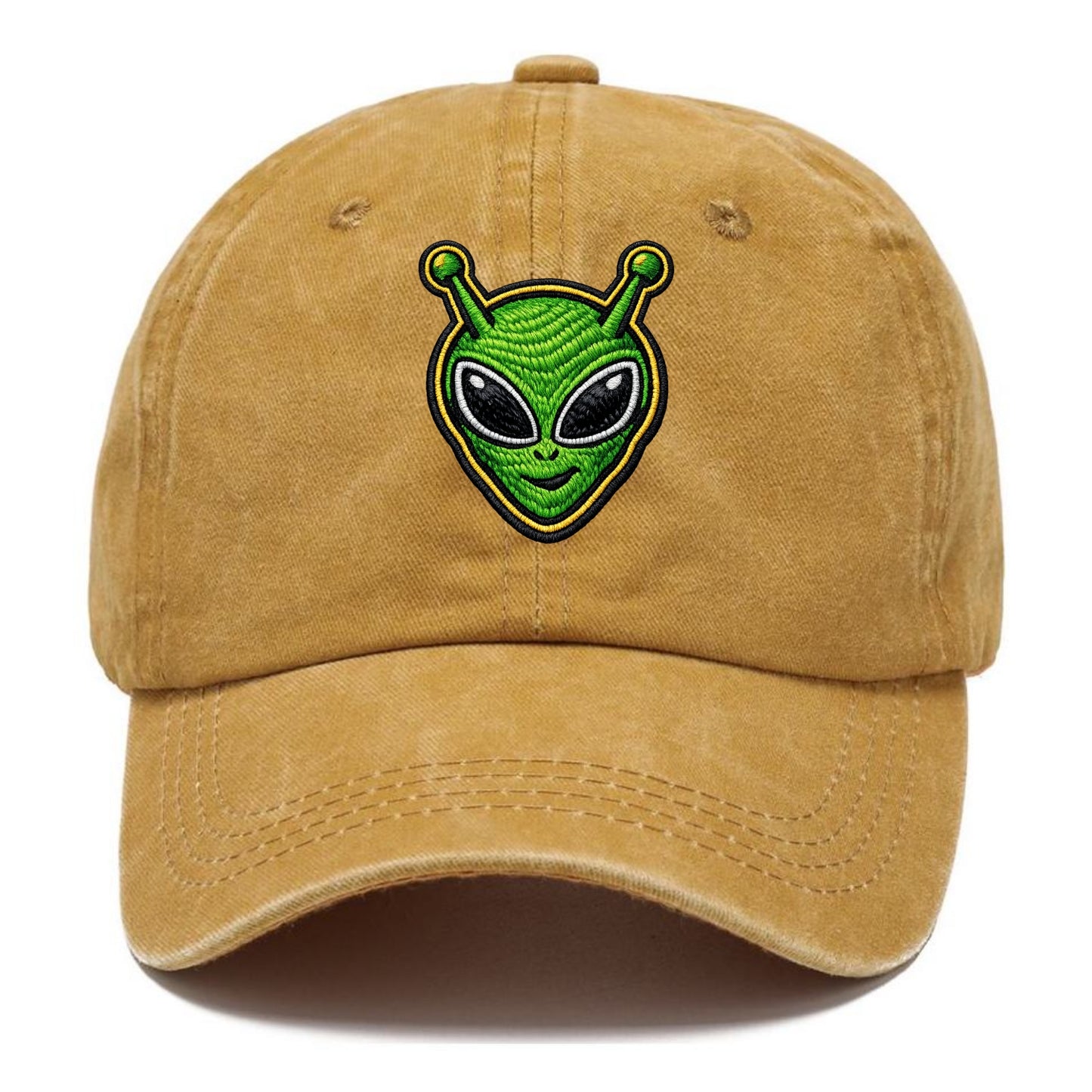 ALIEN MARTIAN - green alien with antenna in green , little green man - Classic Cap - Golden Harvest(Yellow)