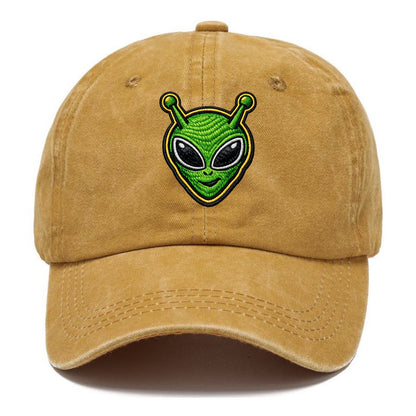 ALIEN MARTIAN - green alien with antenna in green , little green man - Classic Cap - Golden Harvest(Yellow)