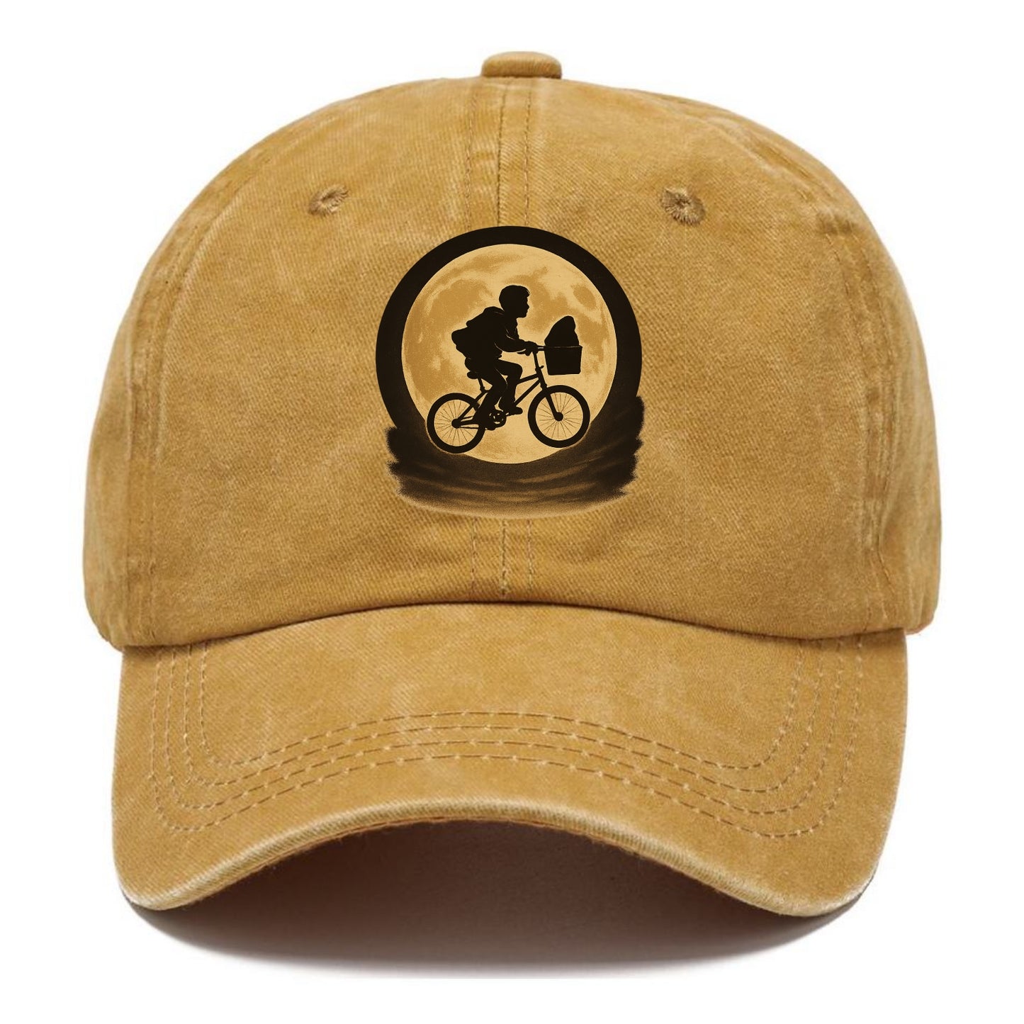boy with bicycle flying across full moon with silhouette - Classic Cap - Golden Harvest(Yellow)