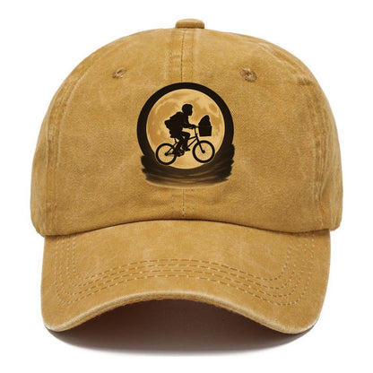 boy with bicycle flying across full moon with silhouette - Classic Cap - Golden Harvest(Yellow)