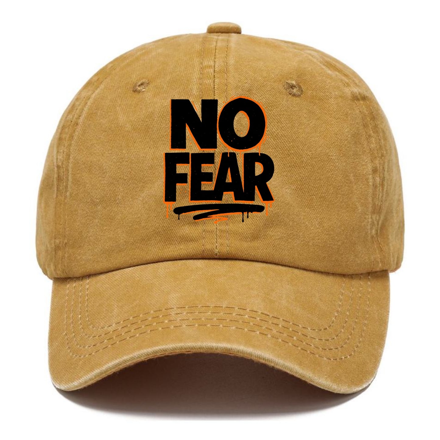 Bold typography design - "NO FEAR" - courage, bravery - Classic Cap - Golden Harvest(Yellow)