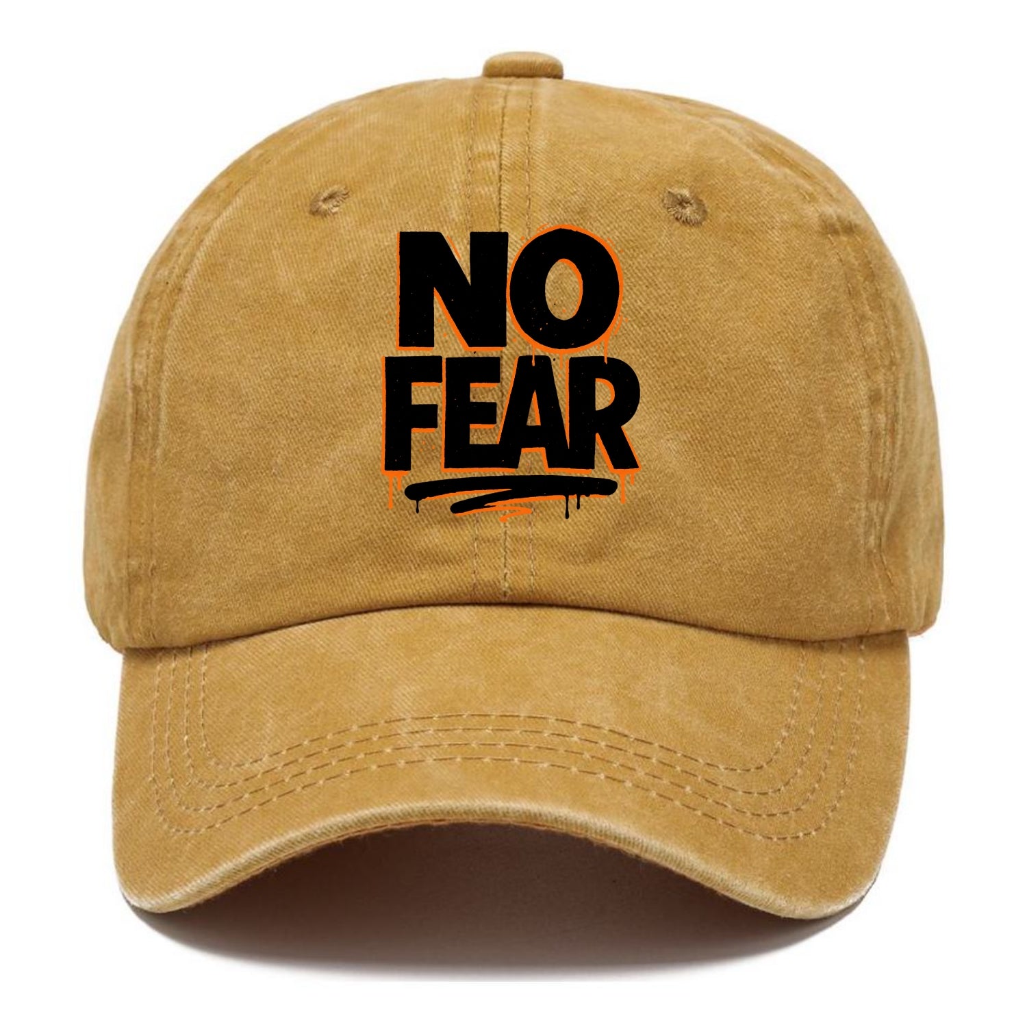 Bold typography design - "NO FEAR" - courage, bravery - Classic Cap - Golden Harvest(Yellow)