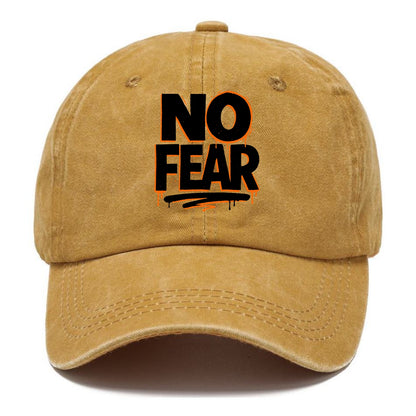 Bold typography design - "NO FEAR" - courage, bravery - Classic Cap - Golden Harvest(Yellow)