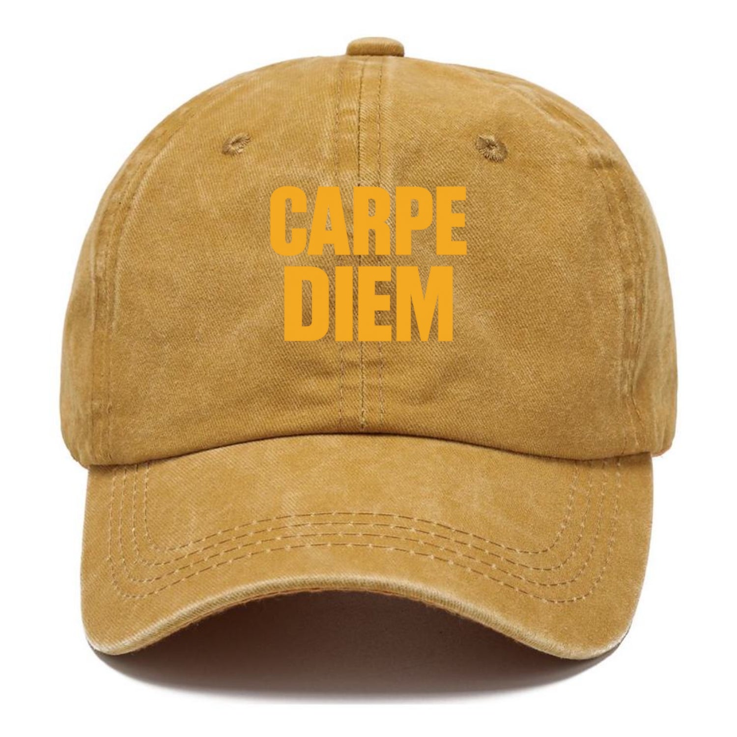 Bold typography design - "CARPE DIEM" - seize the day - Classic Cap - Golden Harvest(Yellow)