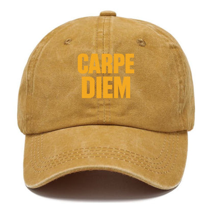 Bold typography design - "CARPE DIEM" - seize the day - Classic Cap - Golden Harvest(Yellow)