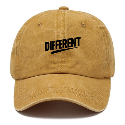Bold typography design - "DIFFERENT" - standing out, not following crowd - Classic Cap - Golden Harvest(Yellow)