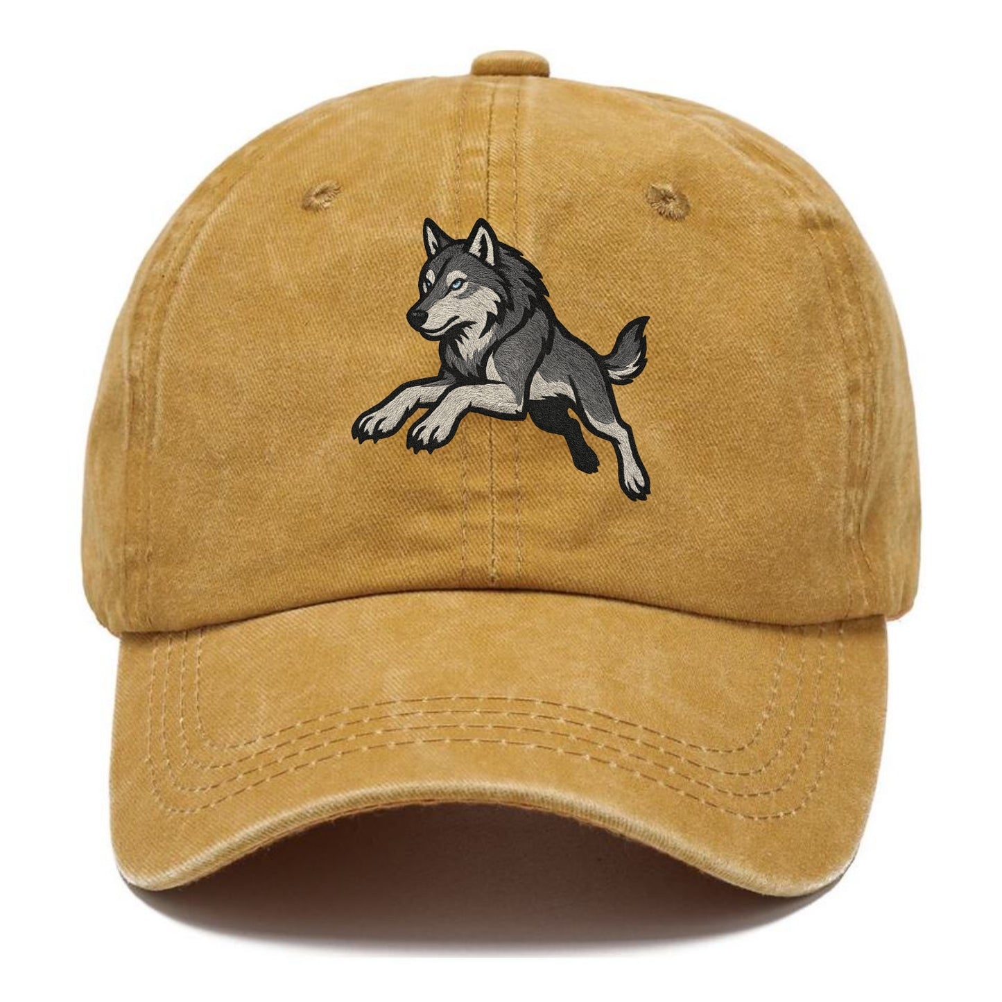 Wolf Leaping Action  - Classic Cap - Golden Harvest(Yellow)