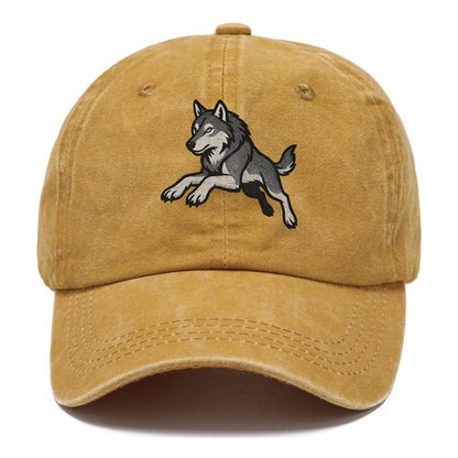 Wolf Leaping Action  - Classic Cap - Golden Harvest(Yellow)