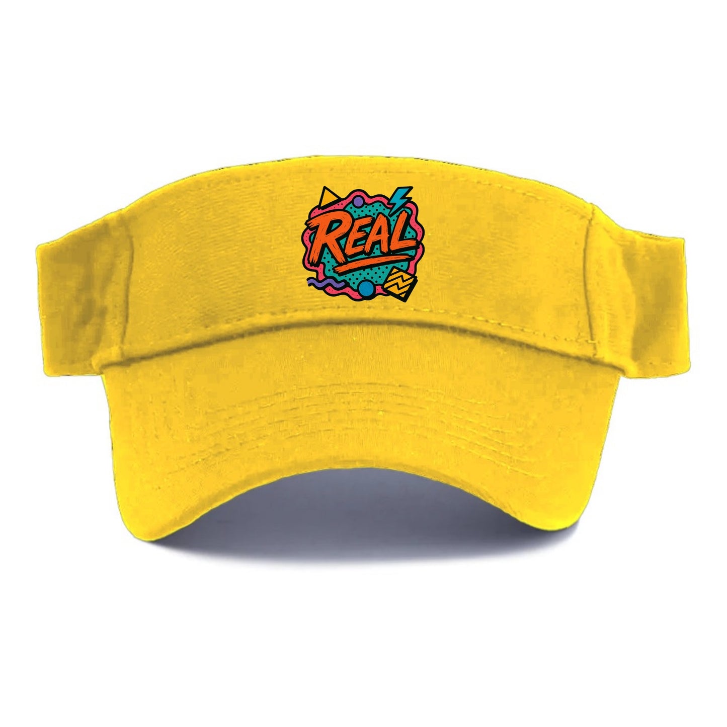 Imperfect brush strokes spelling "Real" - authenticity over perfection, raw and genuine - Visor - Golden Harvest(Yellow)