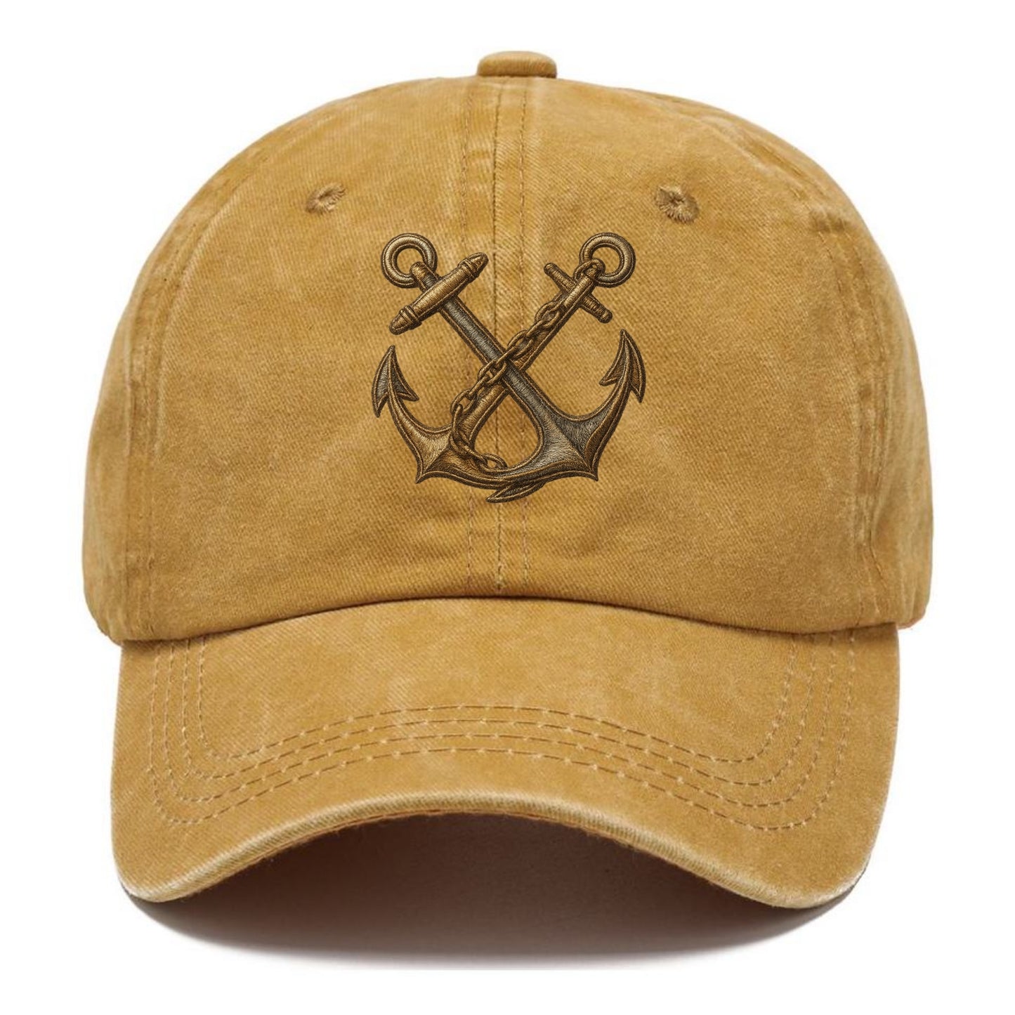 Crossed Anchors  - Classic Cap - Golden Harvest(Yellow)