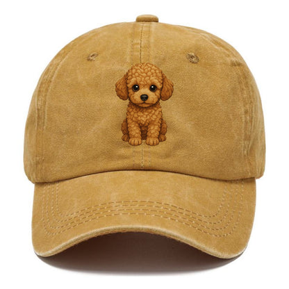 Baby Poodle Puppy - curly fluffy coat, intelligent eyes, elegant snout, front-facing, - Classic Cap - Golden Harvest(Yellow)