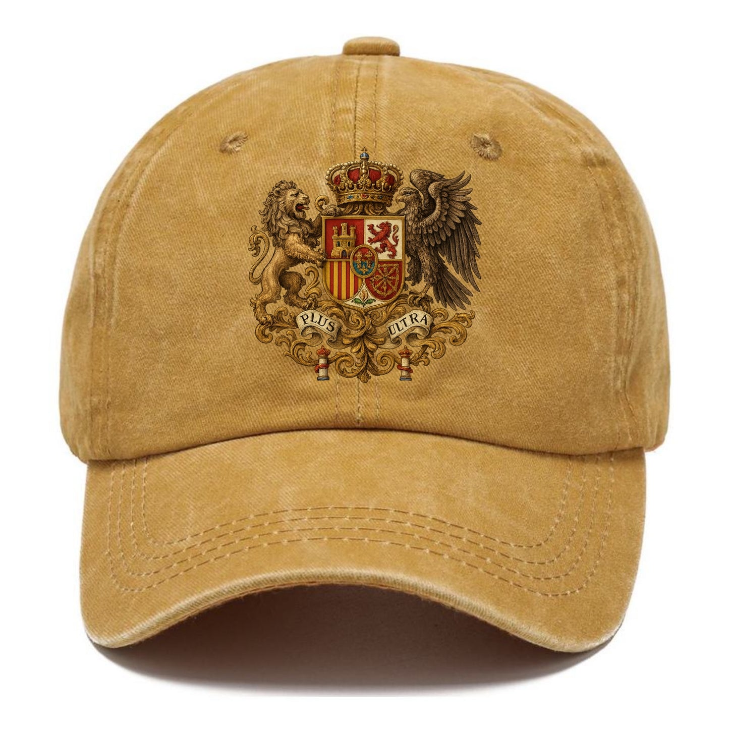 Spain Royal Logo (traditional Corona Real Española, Plus Ultra Banner, Premium Emblem) Classic Cap - Golden Harvest(Yellow)