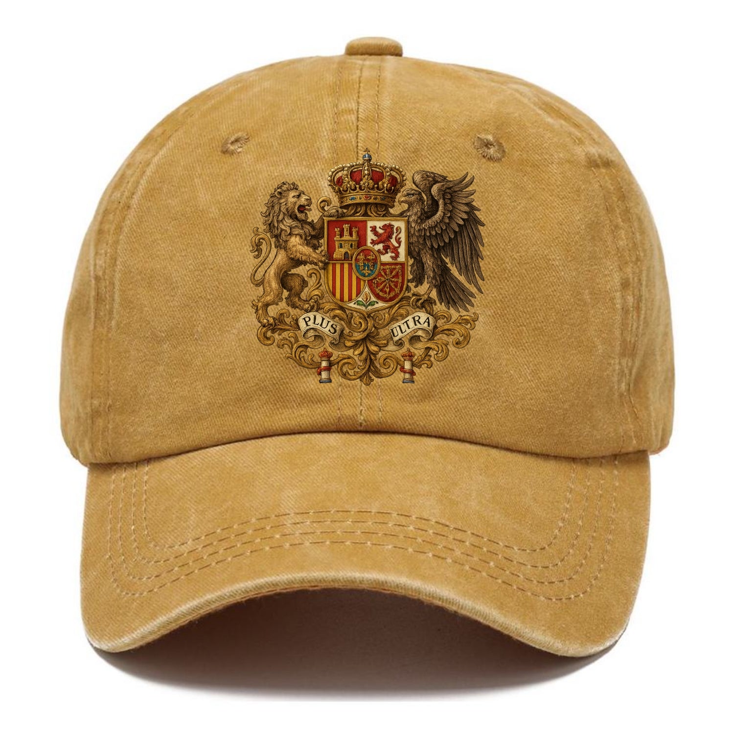 Spain Royal Logo (traditional Corona Real Española, Plus Ultra Banner, Premium Emblem) Classic Cap - Golden Harvest(Yellow)