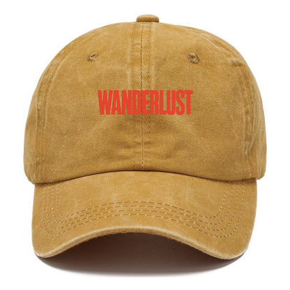 Bold typography design - "WANDERLUST" - desire to travel, explore the world - Classic Cap - Golden Harvest(Yellow)