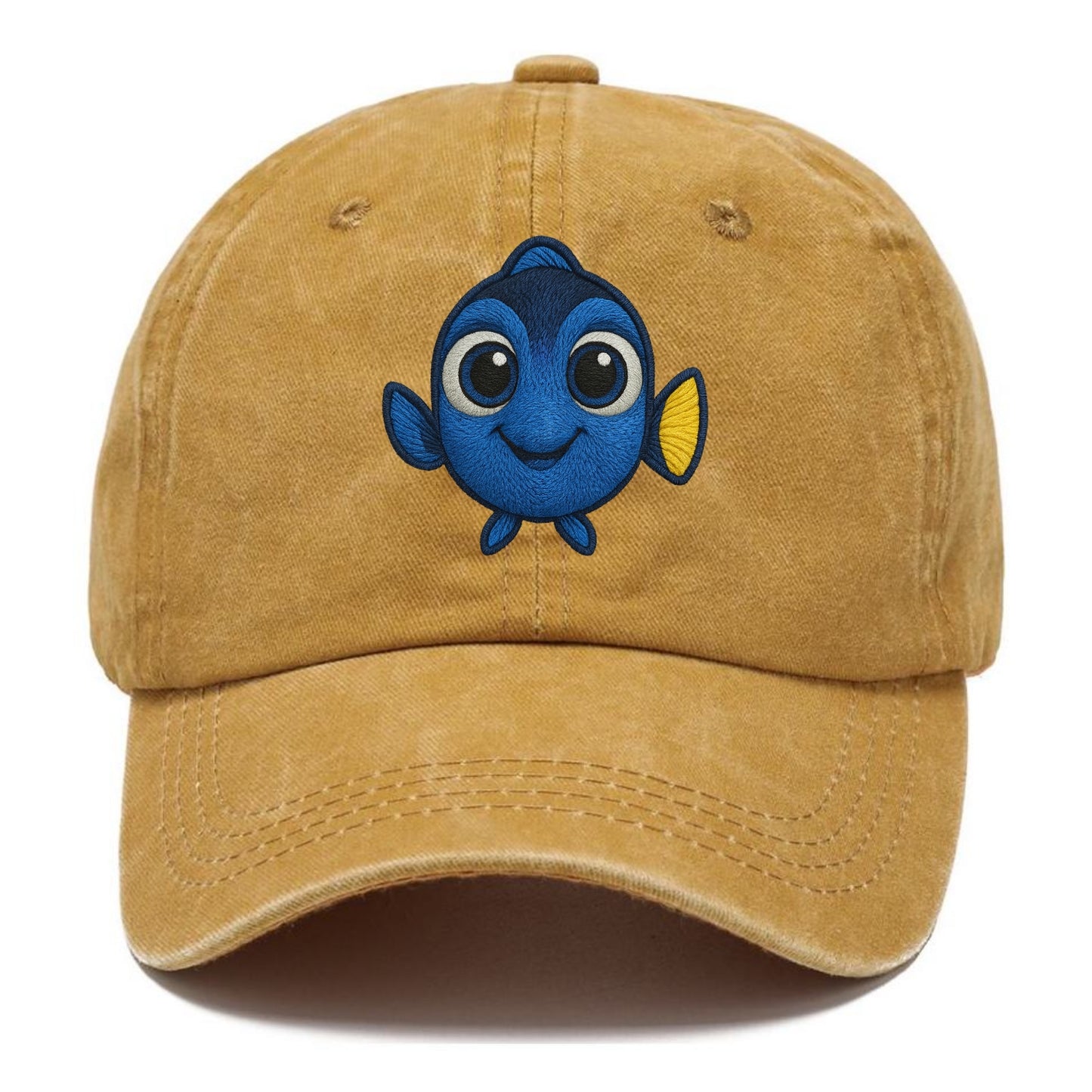 Baby Blue Tang - bright blue with yellow tail, big eyes, front-facing, Dory-style - Classic Cap - Golden Harvest(Yellow)
