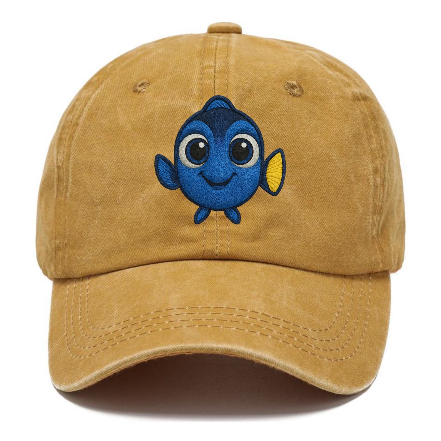 Baby Blue Tang - bright blue with yellow tail, big eyes, front-facing, Dory-style - Classic Cap - Golden Harvest(Yellow)