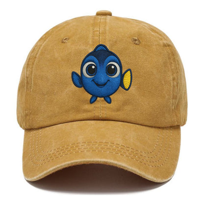 Baby Blue Tang - bright blue with yellow tail, big eyes, front-facing, Dory-style - Classic Cap - Golden Harvest(Yellow)