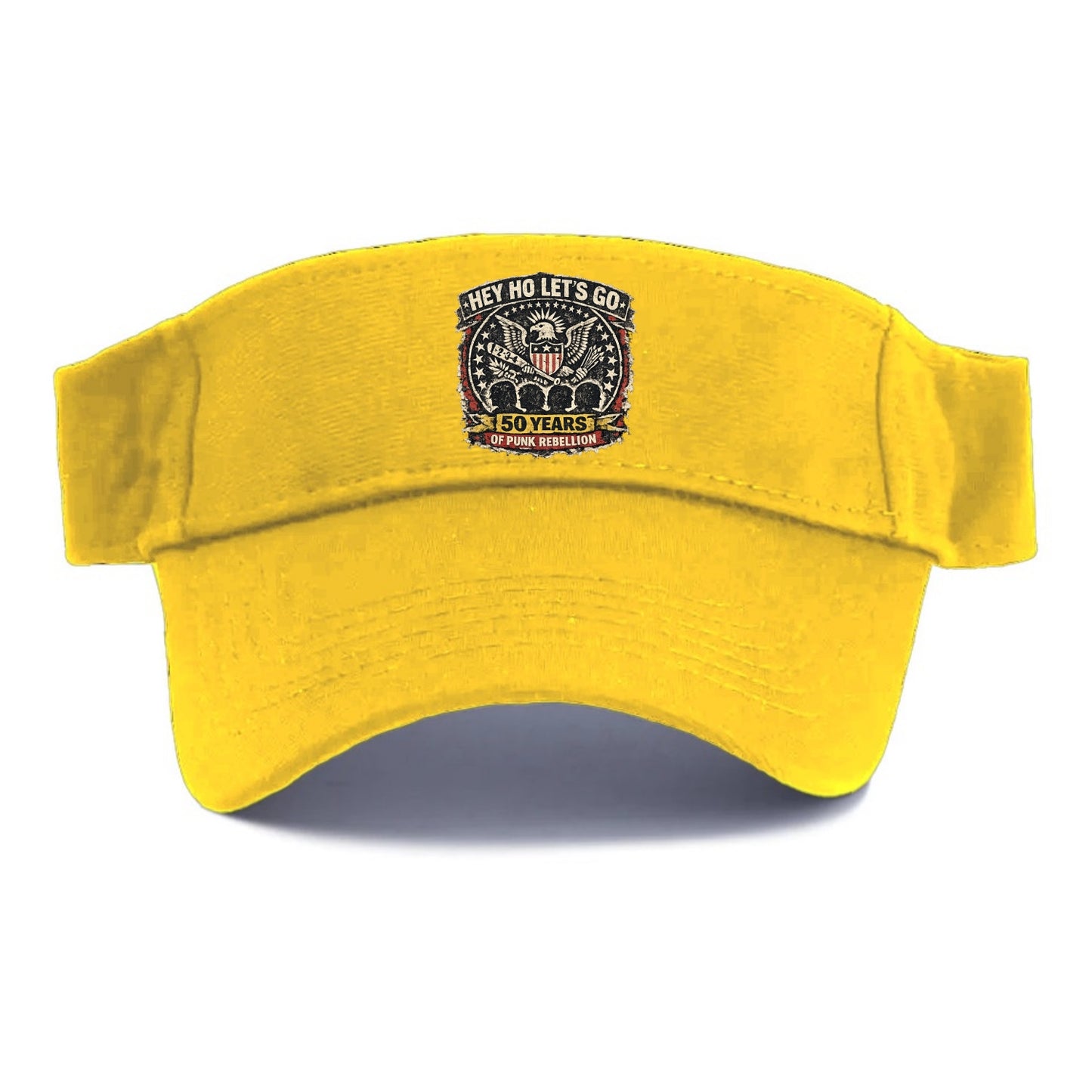 RAMONES LEGACY | Hey Ho Let's Go typography | Presidential seal parody | Four heads - Visor - Golden Harvest(Yellow)